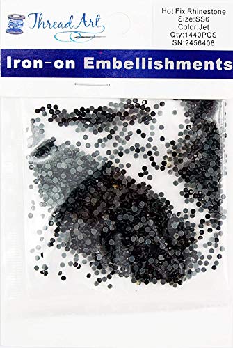 Hot Fix Rhinestones - SS6 - Jet - 1440 stones - Threadart.com