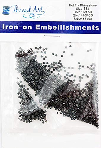 Hot Fix Rhinestones - SS6 - Jet AB - 1440 stones - Threadart.com