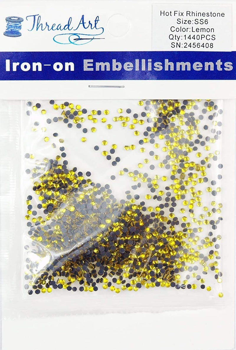 Hot Fix Rhinestones - SS6 - Lemon - 1440 stones - Threadart.com