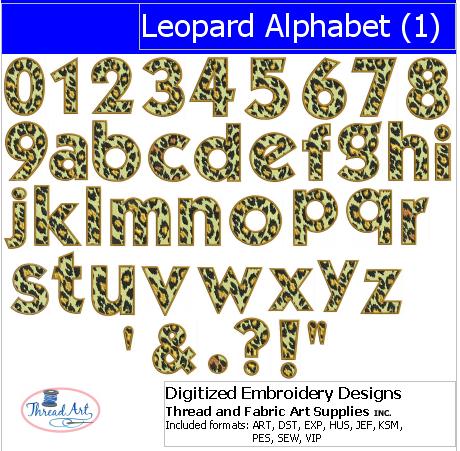 Machine Embroidery Designs - Leopard Alphabet(1) - Threadart.com