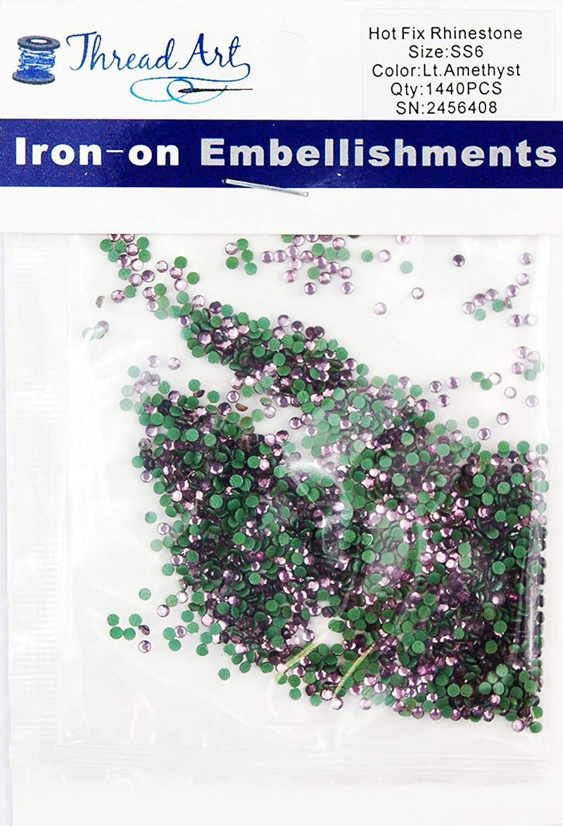 Hot Fix Rhinestones - SS6 - Lt. Amethyst - 1440 stones - Threadart.com