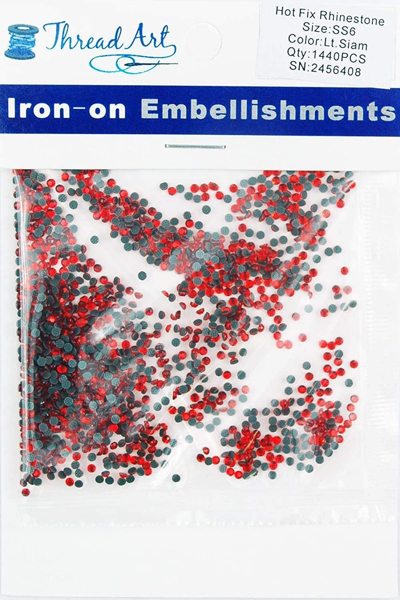 Hot Fix Rhinestones - SS6 - Lt. Siam - 1440 stones - Threadart.com