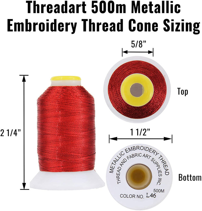 Metallic Thread - No. L8 - Gold - 500 Meter Cones - Threadart.com