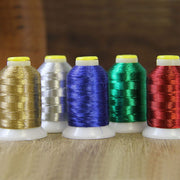 Metallic Thread - No. L65 - Bright Green - 500 Meter Cones - Threadart.com