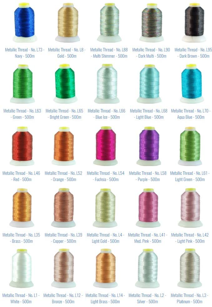 Metallic Thread - No. L63 - Green - 500 Meter Cones - Threadart.com