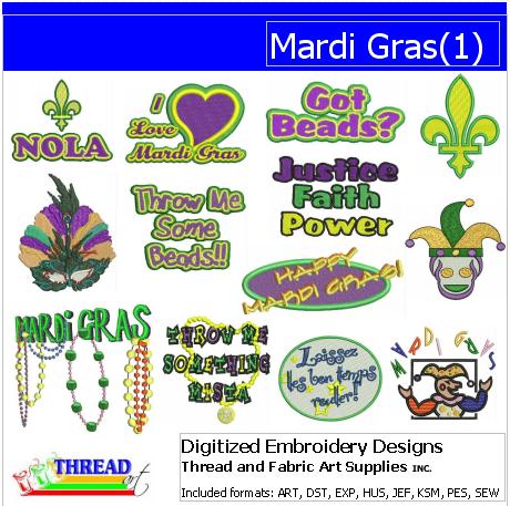 Machine Embroidery Designs - Mardi Gras(1) - Threadart.com
