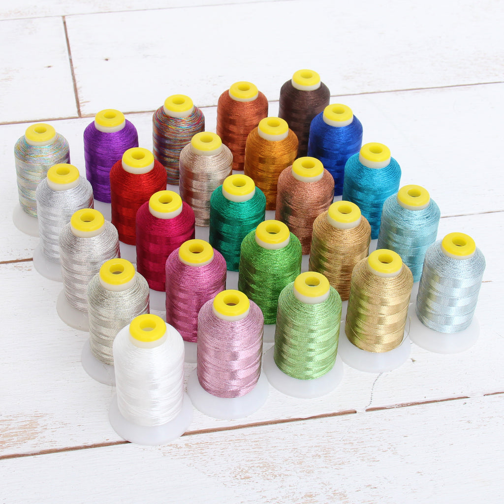 Metallic Thread 500m Spools - Durable, High Shine - Beautiful Colors ...