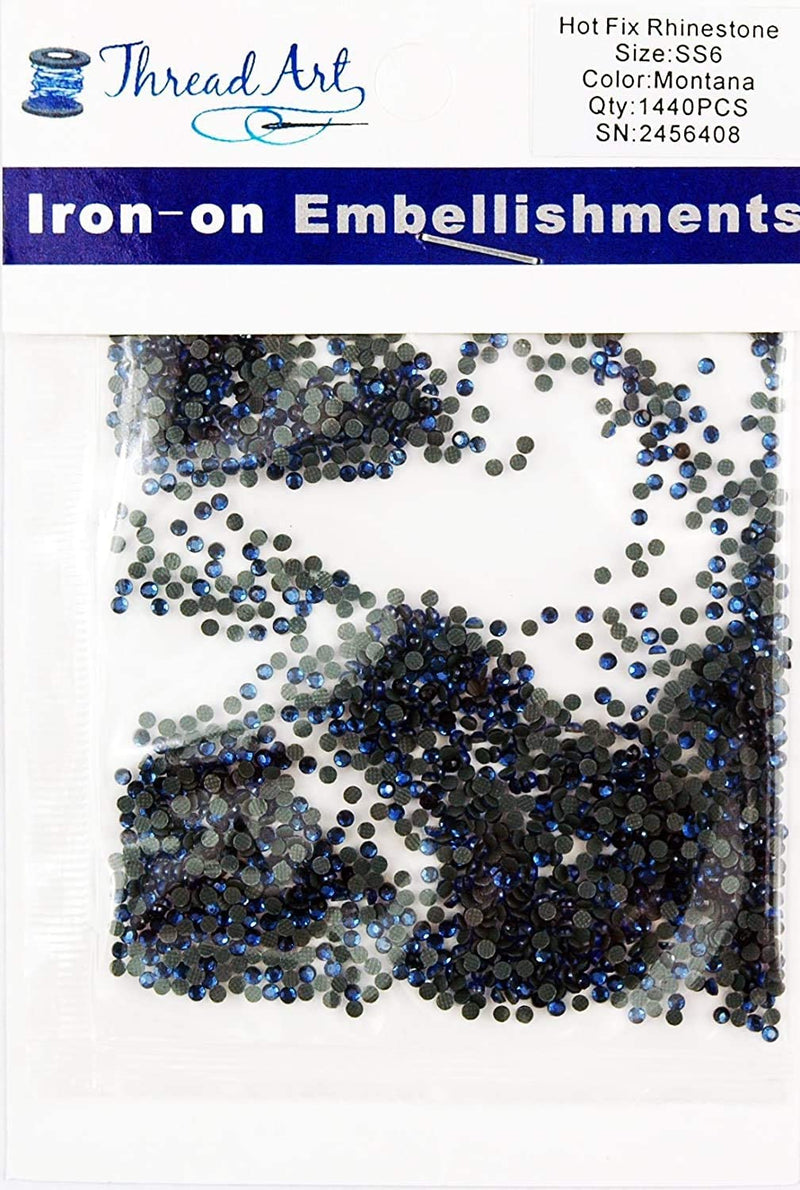 Hot Fix Rhinestones - SS6 - Montana - 1440 stones - Threadart.com