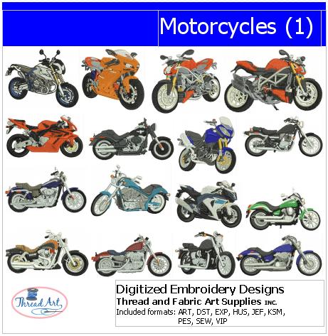 Machine Embroidery Designs - Motorcycles(1) - Threadart.com