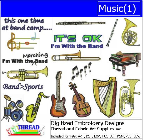 Machine Embroidery Designs - Music(1) - Threadart.com