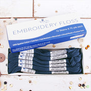 Navy Premium Cotton Embroidery Floss - Box of 12 - Six Strand Thread - No. 509 - Threadart.com