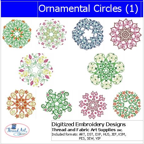 Machine Embroidery Designs - Ornamental Circles - Threadart.com