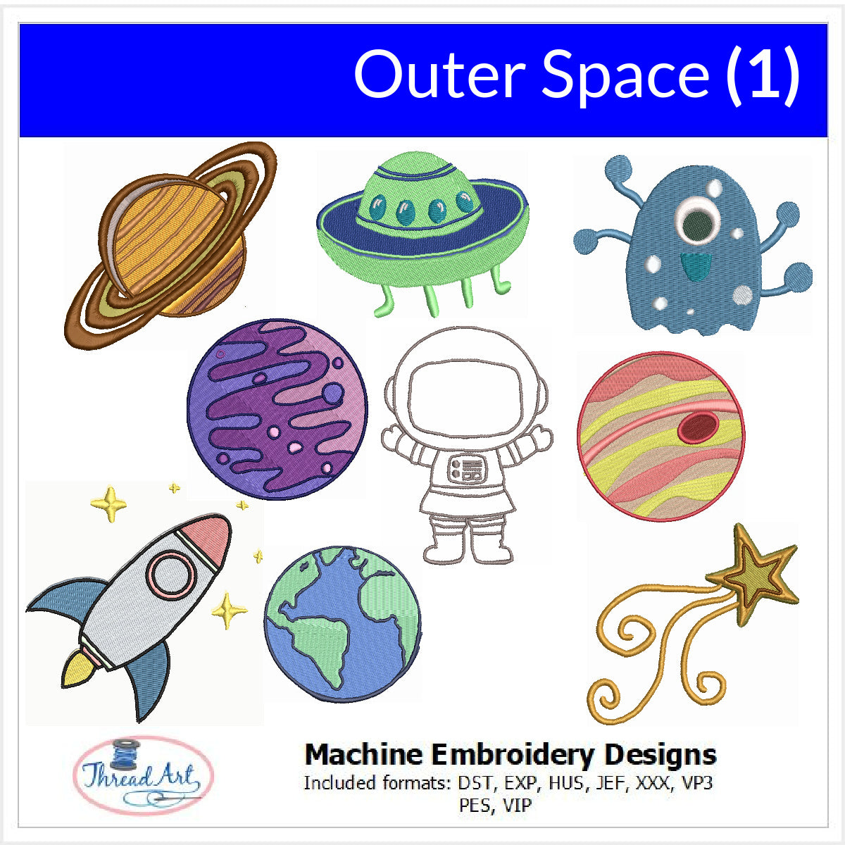 Space Machine Machine Embroidery Designs - Outer Space (1) — Threadart.com