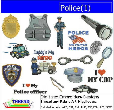 Machine Embroidery Designs - Police(1) - Threadart.com