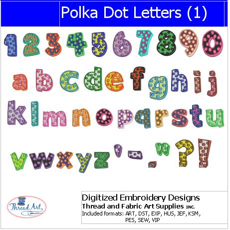 Machine Embroidery Designs - Polka Dot Letters(1) —