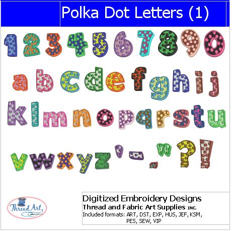 Machine Embroidery Designs - Polka Dot Letters(1) - Threadart.com