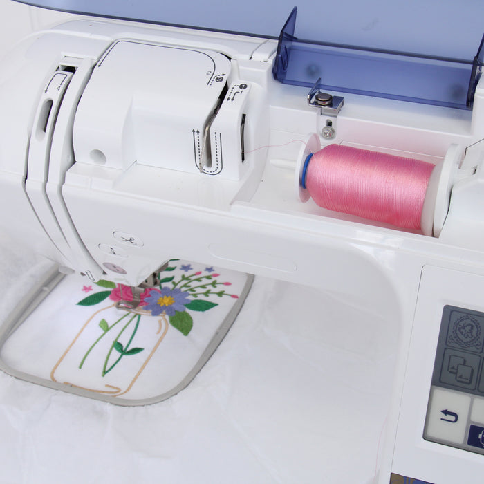 40 Color Embroidery Machine Starter Bundle With Thread, Rack, Stabilizer, & Bobbins - Threadart.com