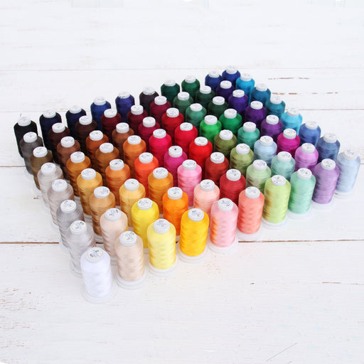 80 Cones of 500M Polyester Machine Embroidery Thread Set - A&B —