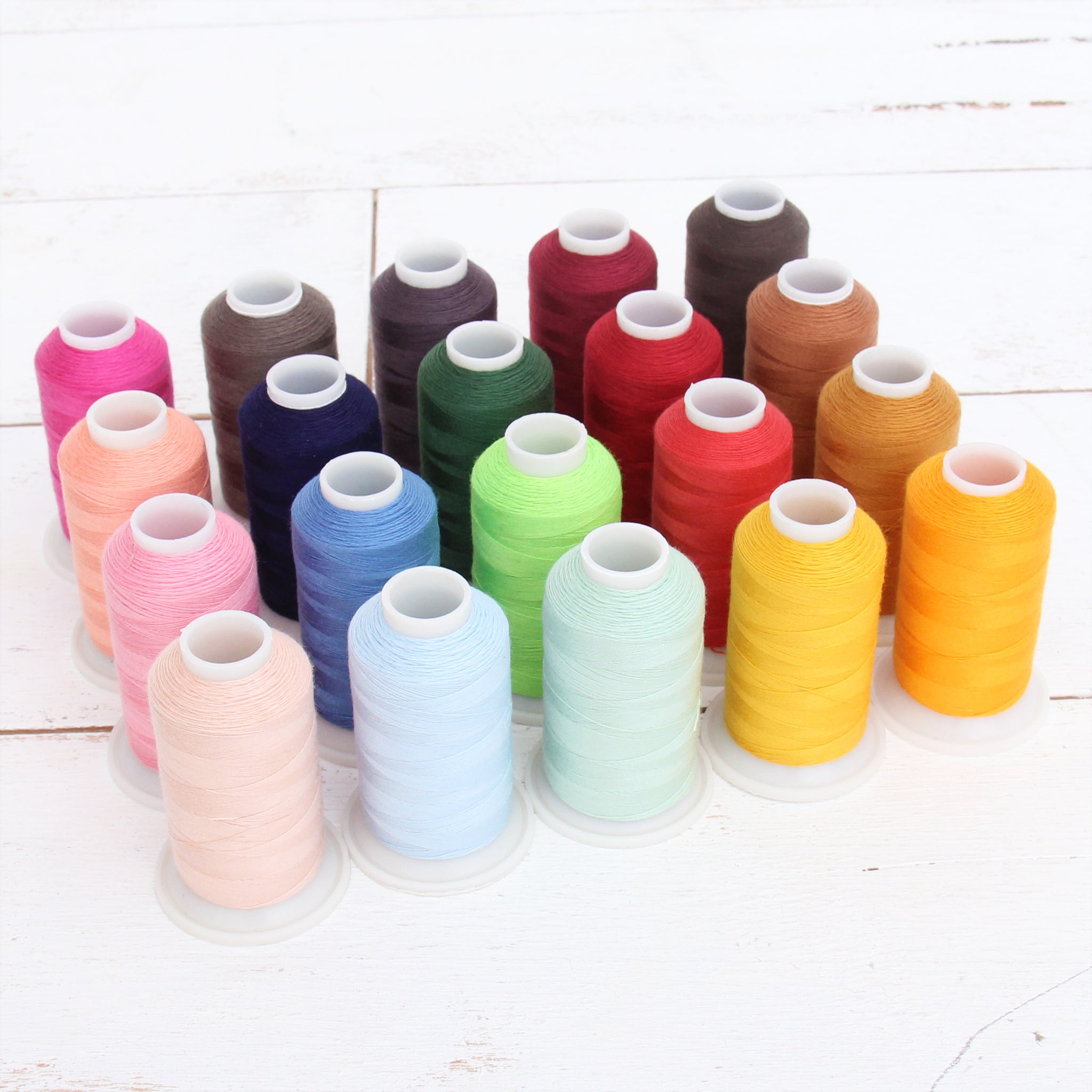 Primary Color Sewing Thread Sewing Thread - 60 Color Set - All Purpose Spun Polyester -Spools Cone ...