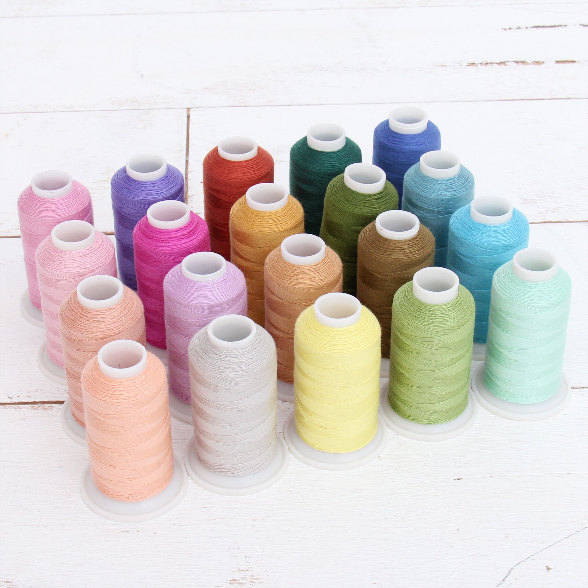Sewing Thread - 60 Color Set - All Purpose Spun Polyester -Spools Cone ...