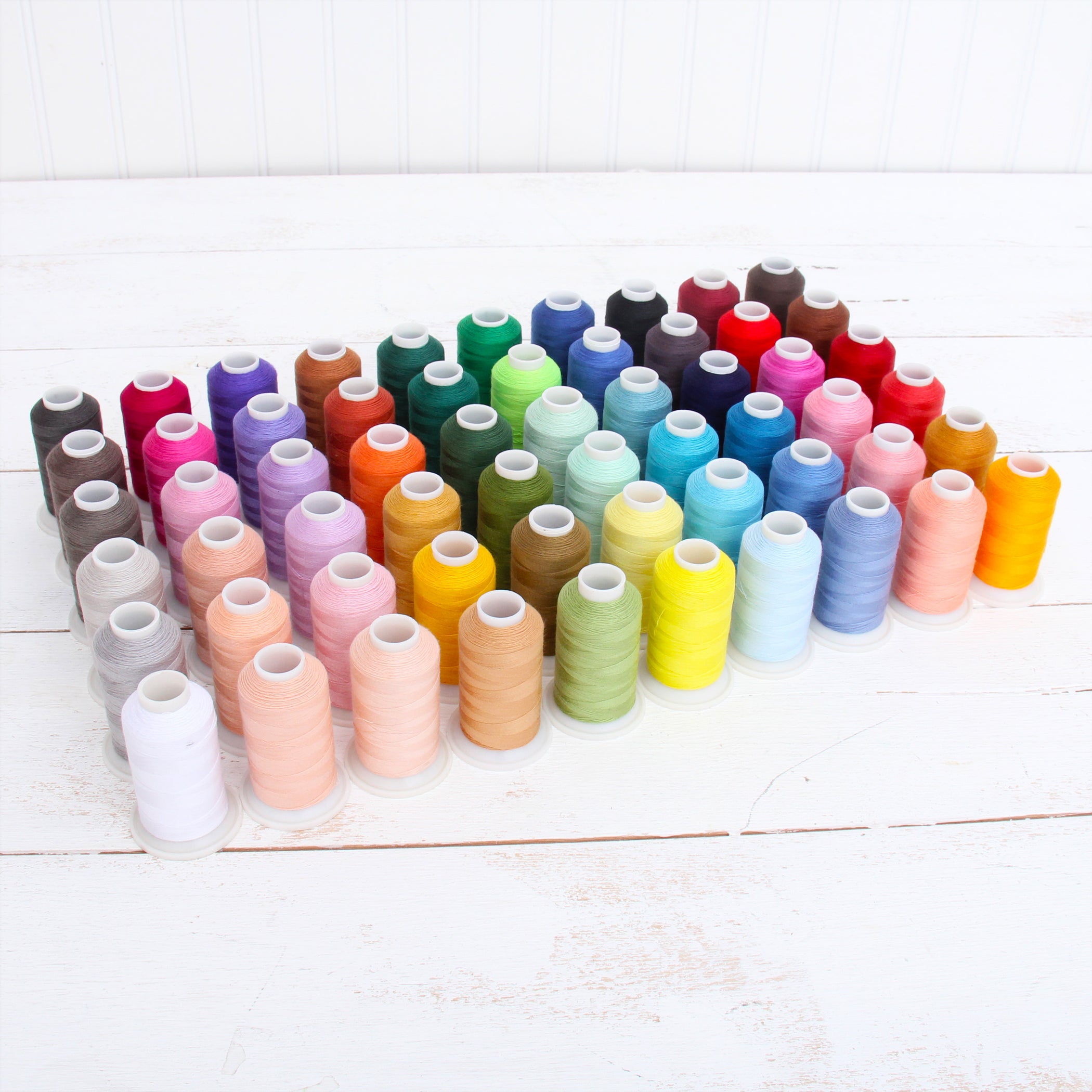 Sewing Thread - 60 Color Set - All Purpose Spun Polyester -Spools Cone ...