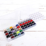 Prewound Sewing Bobbins - 25 Count - White Thread for Sewing Machine With Storage Box - Threadart.com
