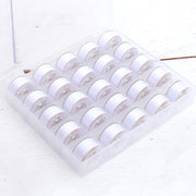 Prewound Sewing Bobbins - 25 Count - White Thread for Sewing Machine With Storage Box - Threadart.com
