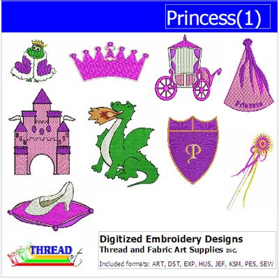Machine Embroidery Designs - Princess(1) - Threadart.com