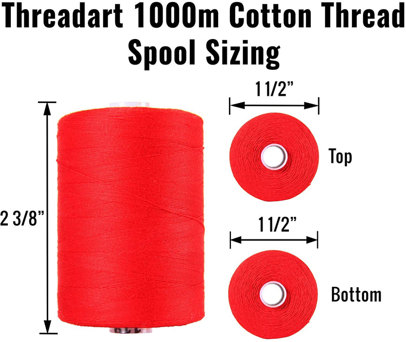 Cotton Quilting Thread - Lime Green - 1000 Meters - 50 Wt. - Threadart.com