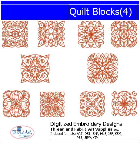 Machine Embroidery Designs - Quilt Blocks(4) - Threadart.com