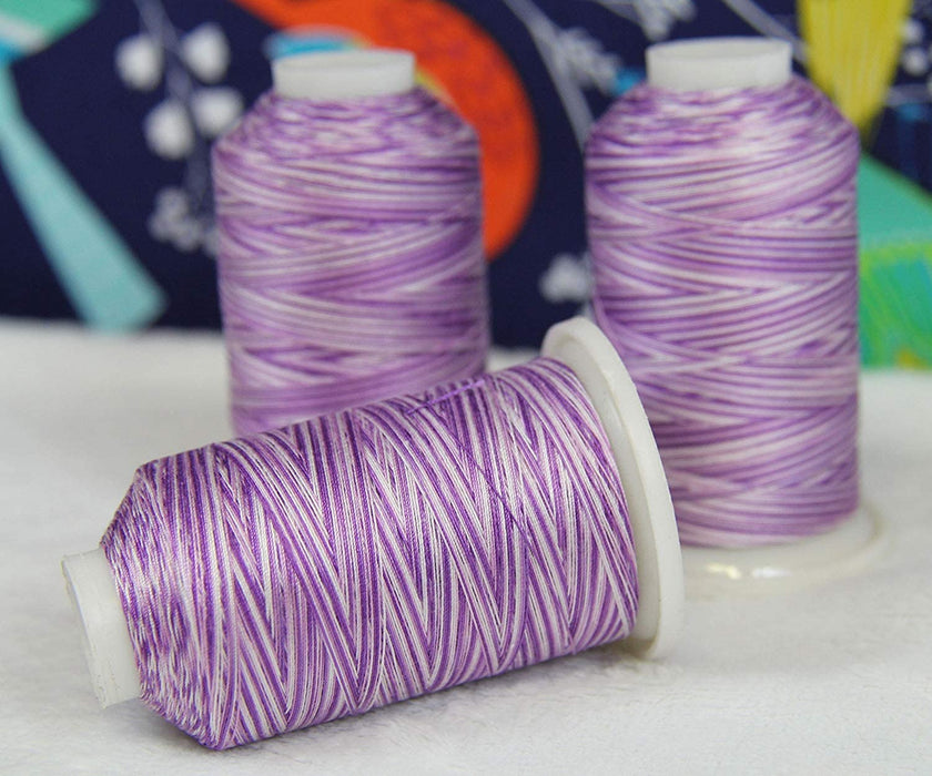 Cotton Variegated Thread Set - 6 Cone Collection of Multicolor Rainbow ...