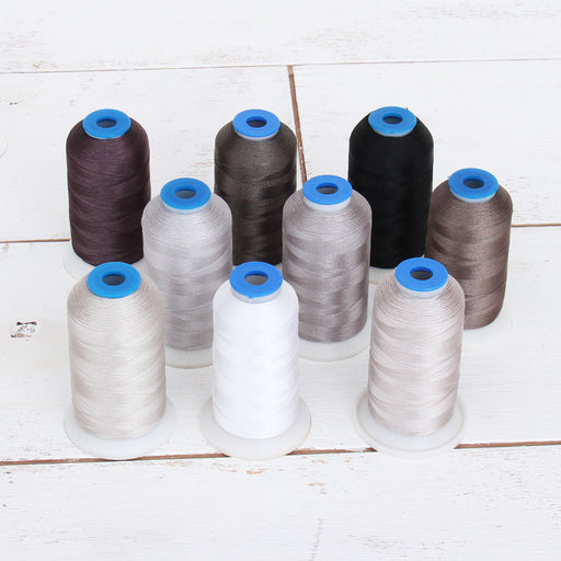 9 Cone Grey Tones Color Builder Polyester Thread Set - 1000m Cones - Brilliant Finish - Threadart.com