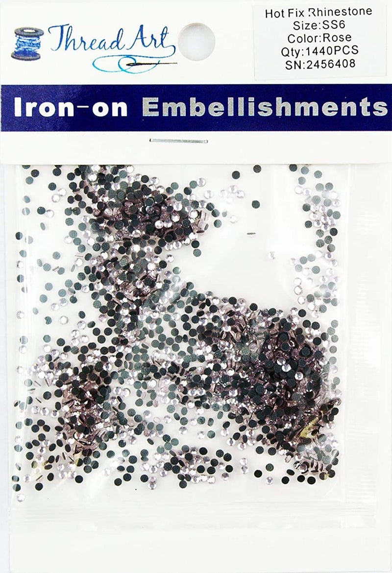 Hot Fix Rhinestones - SS6 - Rose - 1440 stones - Threadart.com