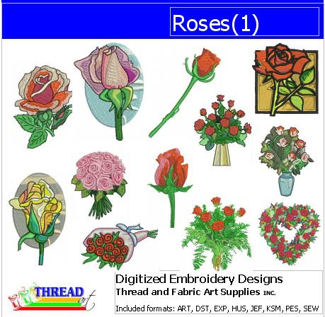 Machine Embroidery Designs - Roses(1) - Threadart.com