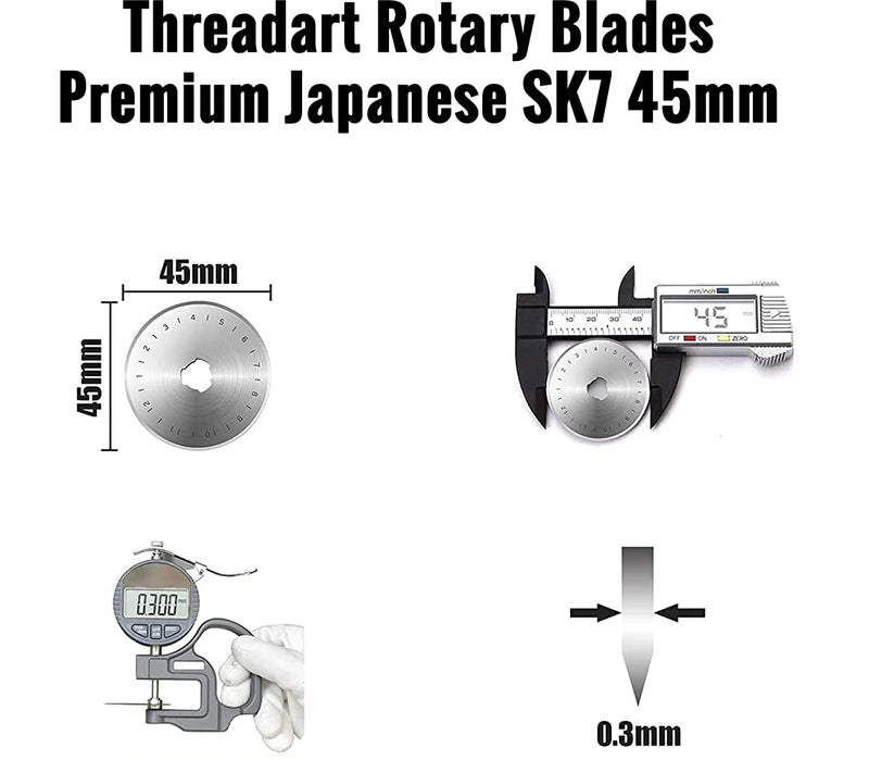 Threadart 10 Pack 45mm Rotary Cutter Blades - Threadart.com