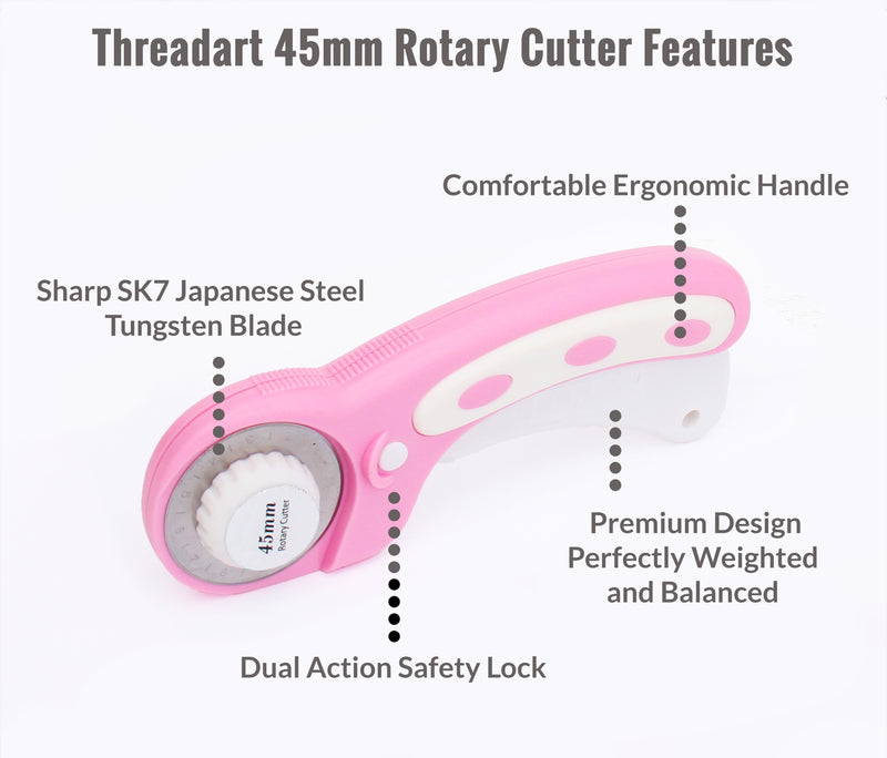 Threadart Premium Ergonomic 45mm Rotary Cutter - Threadart.com