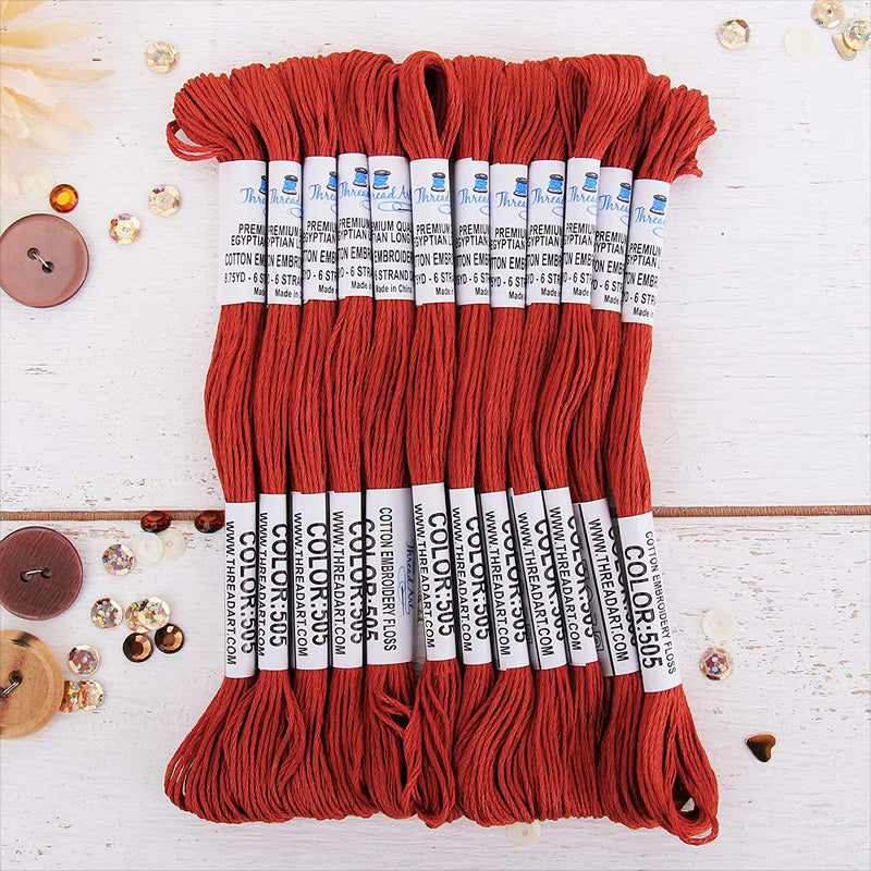 Rust Premium Cotton Embroidery Floss - Box of 12 - Six Strand Thread - No. 505 - Threadart.com