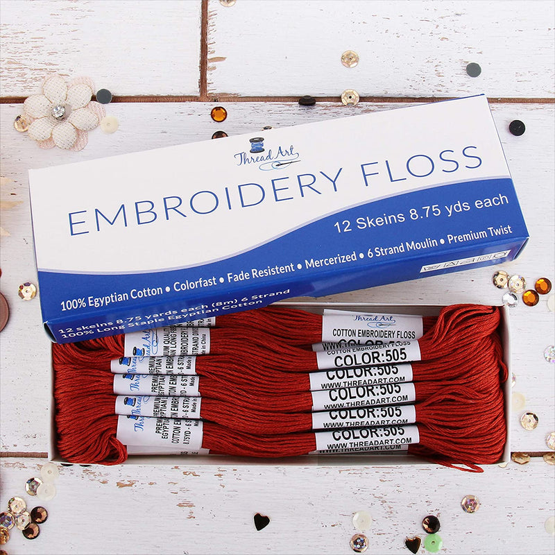 Rust Premium Cotton Embroidery Floss - Box of 12 - Six Strand Thread - No. 505 - Threadart.com