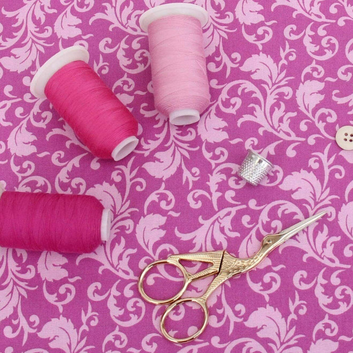 Pink Thread. Sew All Polyester Thread Spool. Cotton Candy Pink 100