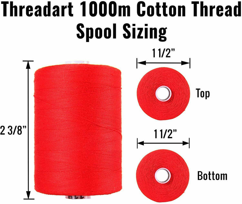 Cotton Quilting Thread Set - Black & White Spools - 1000 Meters - Threadart.com