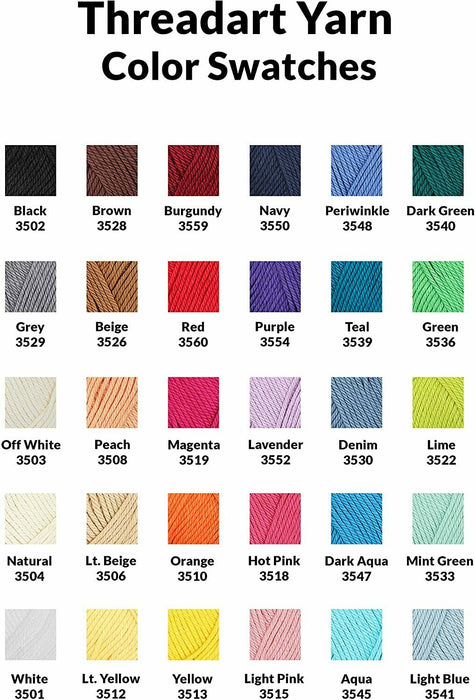 Crochet 100% Pure Cotton Yarn Set  - 6 Pack of Neutral Colors - Threadart.com