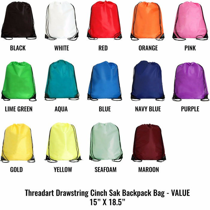 10 Drawstring Tote Bags - Variety - Threadart.com