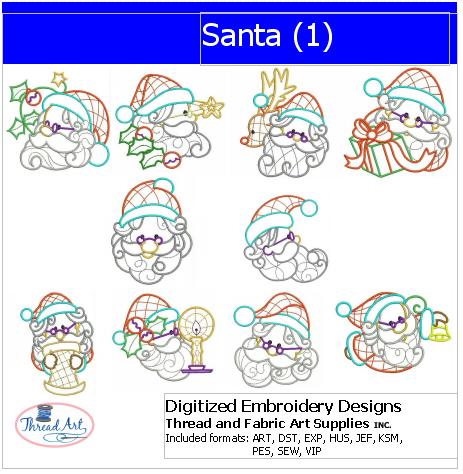 Machine Embroidery Designs - Santa(1) - Threadart.com