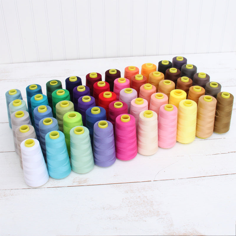 50 Cones Serger Thread Spun Polyester - 2750 yd Cones - Threadart.com