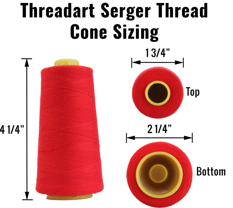 50 Cones Serger Thread Spun Polyester - 2750 yd Cones - Threadart.com