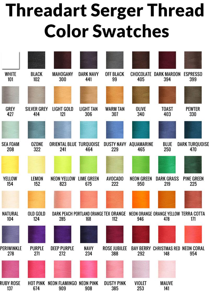 50 Cones Serger Thread Spun Polyester - 2750 yd Cones - Threadart.com