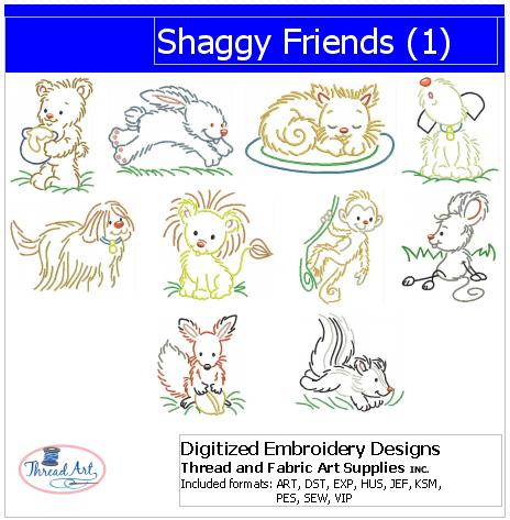 Machine Embroidery Designs - Shaggy Friends(1) - Threadart.com