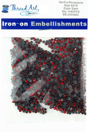 Hot Fix Rhinestones - SS6 - Siam - 1440 stones - Threadart.com