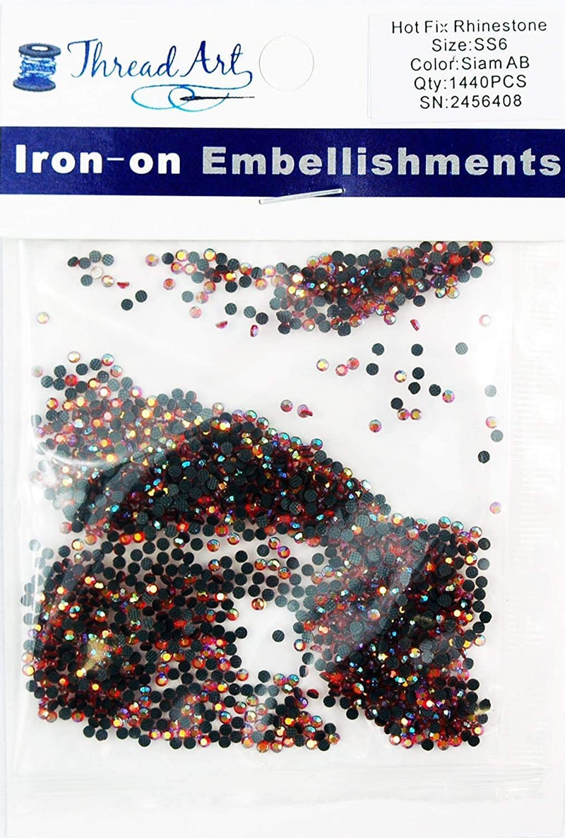 Hot Fix Rhinestones - SS6 - Siam AB - 1440 stones - Threadart.com