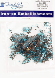 Hot Fix Rhinestones - SS6 - Sky Blue - 1440 stones - Threadart.com